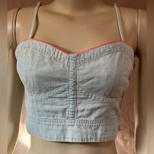 American Eagle Outfitters Light Blue Camisole with Red Trim